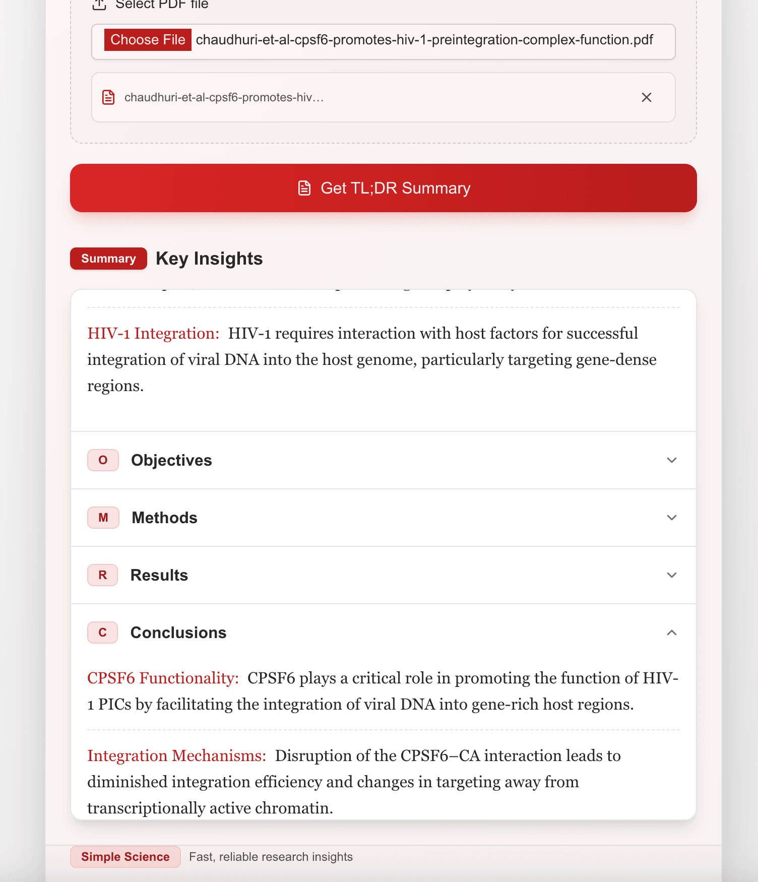 AI PDF Summarization Screenshot